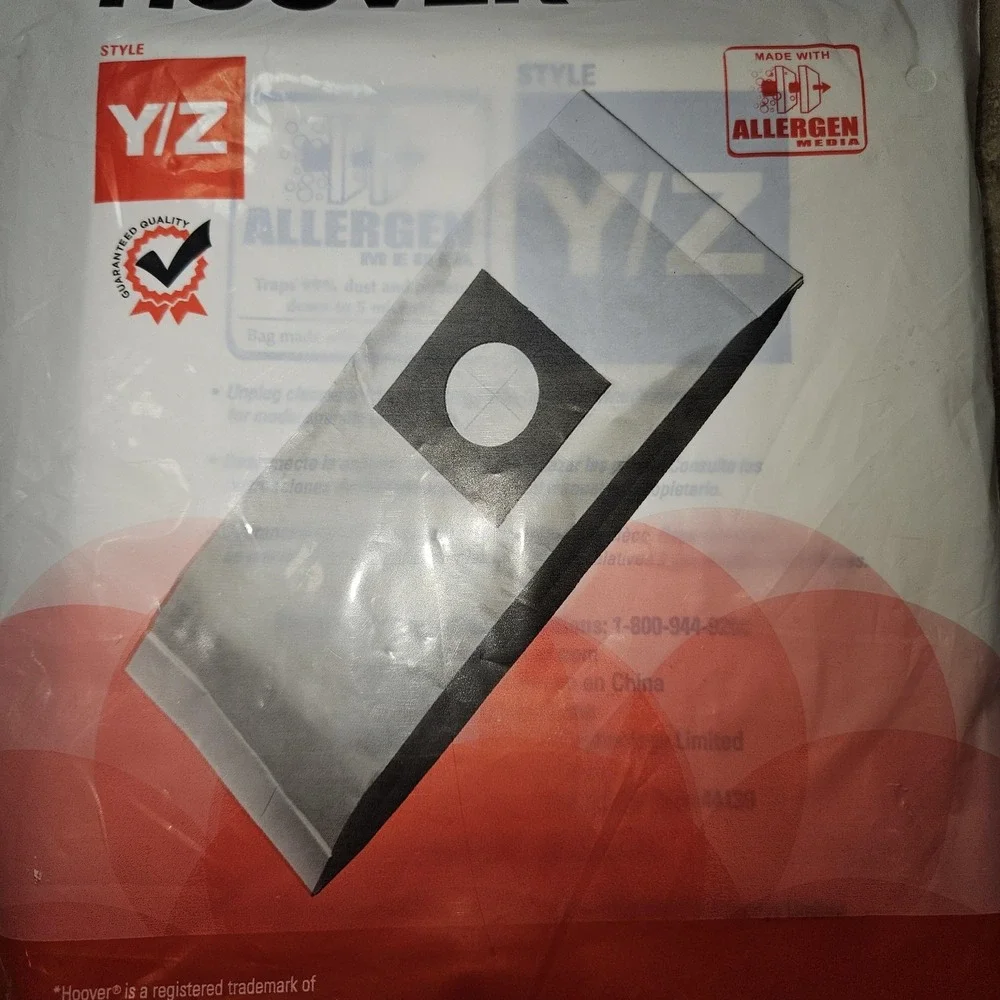 Vac Hoover Y/Z Vacuum Bags Allergen Media WindTunnel Upright Style YZ 3 Pack
